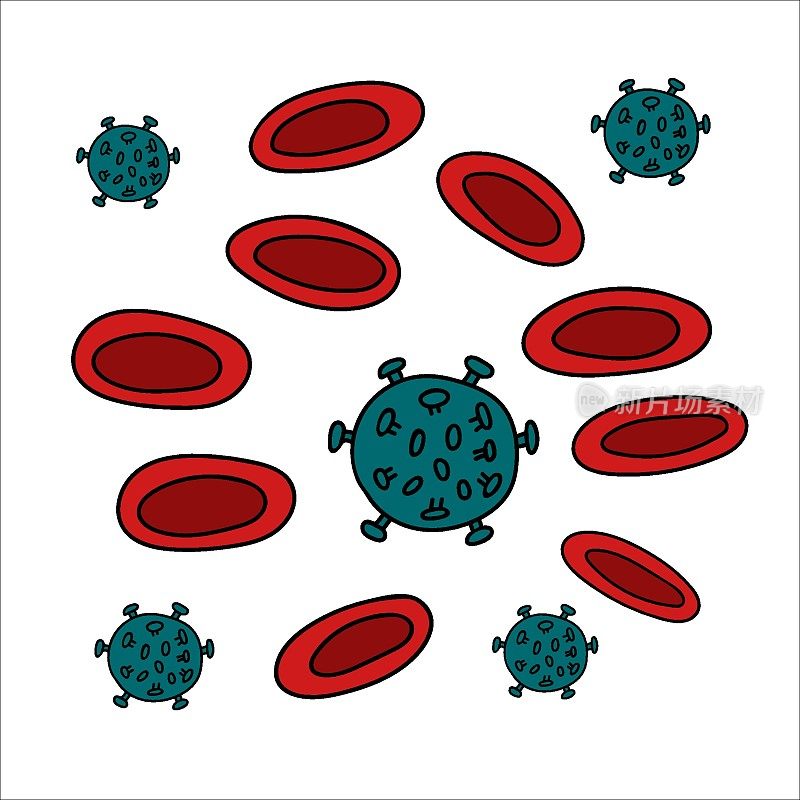 Aids Virus in blood  illustration